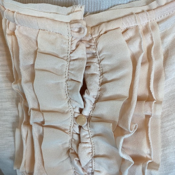 Ann Taylor Loft lightweight Ruffle neckline Peach - Picture 12 of 12